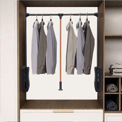 Closet Organizer Rack For Pants And Coat - Adjustable Clothing Organizer Holder, Lift Pull Down Adjustable Width Hanging Rod, Wardrobe Clothes Hanger Rail, Load Capacity 30kg, Black ( Size : 900-1220m