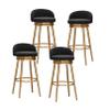 Guyifuny Bar Chairs with Back, Modern Bar Stools Set of 4, 360 Swivel Velvet Barstools with Gold Metal Leg for Kitchen/Home Bar/Dining Room/Office, 65cm,Black view 1