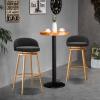 Guyifuny Bar Chairs with Back, Modern Bar Stools Set of 4, 360 Swivel Velvet Barstools with Gold Metal Leg for Kitchen/Home Bar/Dining Room/Office, 65cm,Black view 2