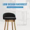 Guyifuny Bar Chairs with Back, Modern Bar Stools Set of 4, 360 Swivel Velvet Barstools with Gold Metal Leg for Kitchen/Home Bar/Dining Room/Office, 65cm,Black view 4