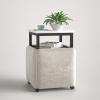 5 in 1 Nesting End Table Stackable Stools,Nesting Ottoman and Coffee Table 5-Piece Set,Cube Chair with Swivel Casters Foot Stool for Living Room, Home Office ( Color : Light gray , Size : White deskto view 1