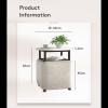 5 in 1 Nesting End Table Stackable Stools,Nesting Ottoman and Coffee Table 5-Piece Set,Cube Chair with Swivel Casters Foot Stool for Living Room, Home Office ( Color : Light gray , Size : White deskto view 3