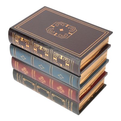 LIZEALUCKY False book box, decorative false book box, European antique decorative false book storage box, treasure box, home office bookshelf decoration(18cm)