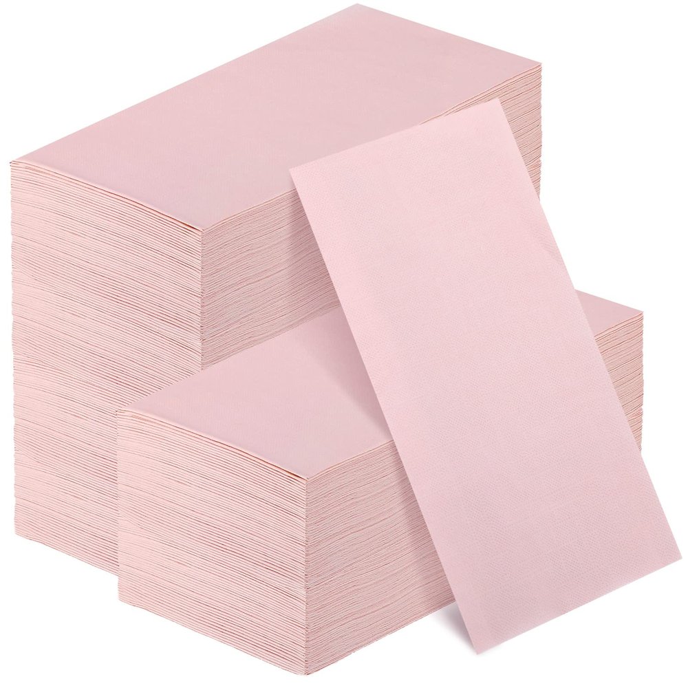 Glenmal 100 Pcs Paper Disposable Napkins 2 Ply Dinner Guest Cocktail Napkins Hand Towels for Wedding Spring Birthday Party Bridal Anniversary Reception, 13 x 16 Inches (Light Pink)