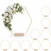 Abaodam Hexagonal Floral Hoop with Base 9.05In Wedding Centerpiece Ring for Diy Garland Table Decoration Party Home view 1