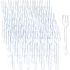 Skylety 500 Pcs Plastic Mini Forks 3.7 x 0.6 Inch Tiny Small Disposable Appetizer Cocktail Tasting Forks Utensils for Fruit Dessert Cakes Serving Supply(Clear) view 1