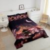 Japanese Style Bedding Set Full Size Moon Cherry Blossom Comforter Set 3pcs Romantic Night Sky Scenery Quilt Set for Kids Teens Girls Women Room Decor Exotic Pink Duvet Insert,2 Pillowcases view 3
