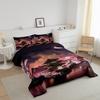 Japanese Style Bedding Set Full Size Moon Cherry Blossom Comforter Set 3pcs Romantic Night Sky Scenery Quilt Set for Kids Teens Girls Women Room Decor Exotic Pink Duvet Insert,2 Pillowcases view 4