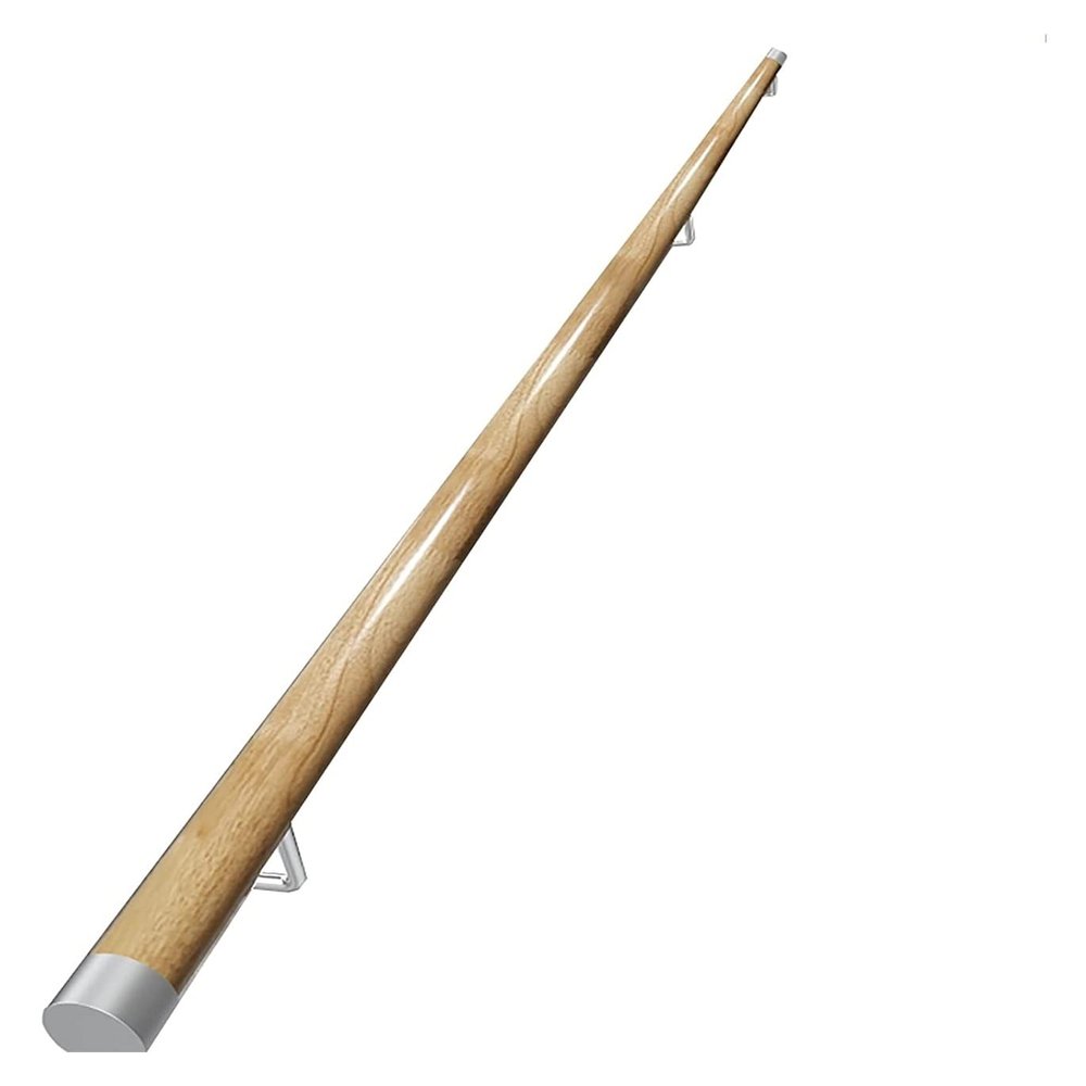 Grab Bars Wooden Banister Handrail with Stainless Steel Bracket, Exterior/Interior/Home/Kindergarten Staircase Handrails, Children's/Elderly Anti-Slip Grab Bar)/White/0.5M ( Color : Wood Color , S