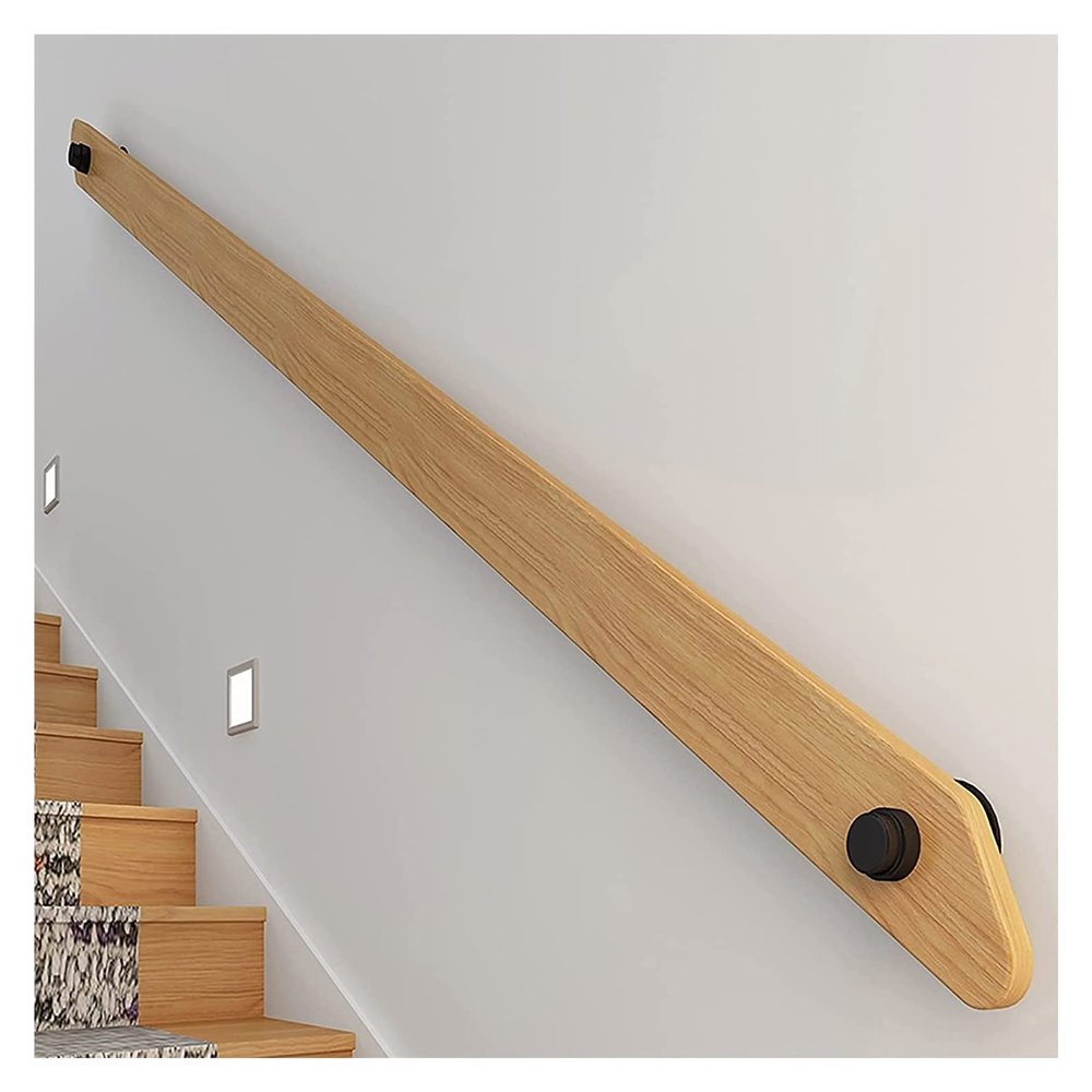 ALDEPO Grab Bars Wooden, 2 Feet/6 Foot/8 Feet/1212Ft Staircase Handrails, Exterior Steps/Loft Auxiliary Grab Bar for Childern/Disabled/1.8M (Color : 3m)