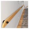 ALDEPO Grab Bars Wooden, 2 Feet/6 Foot/8 Feet/1212Ft Staircase Handrails, Exterior Steps/Loft Auxiliary Grab Bar for Childern/Disabled/1.8M (Color : 3m) view 3