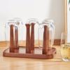 AKYLDI Wooden Rectangular Storage Cup Holder Inverted Tray Multipurpose Display Stand, Countertop Coffee Cup Stand with 6 Hooks, Coffee Counter, Bar Accessory & Kitchen Organizer view 4