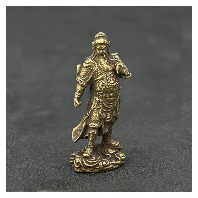 ALDEPO Sculpture Tabletop Brass Statue Sculpture Handicraft Bust Handmade Sculptures Brass Guan Gong Home Decor Copper God of Wealth Guan Erye Buddha