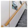 ALDEPO Grab Bars Wooden Handrail with Stainless Steel Bracket, Anti-Slip Stair Railing Wood Banister, Elderly Children Hand Grab Rail for Indoor Outdoor Non-Slip,1.2M (Color : 0.5m) view 3