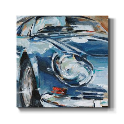 Renditions Gallery Abstract Wall Art Paintings & Prints for Decorations Misty Blue Porsche 911 Sportscar Collection Vintage Canvas Artwork for Living Room Kitchen Walls - 10"X10" LT509