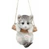 1 Pcs Of Adorable Lifelike Kitten Macrame Branch Hanger 5.5" Tall With Jute Strings view 1