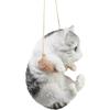 1 Pcs Of Adorable Lifelike Kitten Macrame Branch Hanger 5.5" Tall With Jute Strings view 3