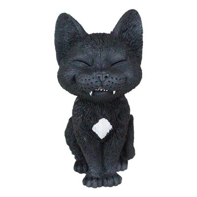 1 Pcs Of Sinister TeeHee Pets Grinning Black Cat Figurine 4"Tall Wild Kitten Statue