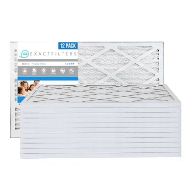 Exact Filters 27-3/4x21-5/8x1 Air Filter MERV 8 (12-Pack), Pleated HVAC AC Furnace Air Filters Replacement