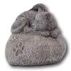 1 Pcs Of Pet Memorial Sleeping Angel Cat With Paw Prints Heart Shaped Rock Urn Statue view 2