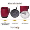 Nextmug - Temperature-Controlled, Self-Heating Coffee Mug (Burgundy - 14 oz.) view 3