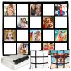 60"x50" Sublimation Blanks Throw Blanket with 20 Photo Panel Heat Press Custom Personalised Printable Panels Baby Printed Blanket Flannel Fleece 2 PCS Pillow Cover Throws Bed Sofa Home Bedroom view 1