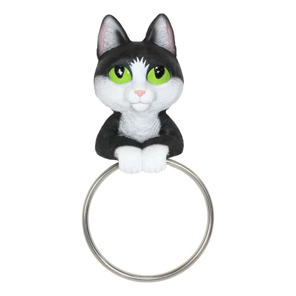 1 Pcs of Kitten Cat Hand Towel Ring Holder Hanging Figurine for Vanity Bathroom Kitchen