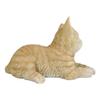 1 Pcs Of Resting Orange Cat Kitten Figurine With Realistic Glass Eyes Decor view 2