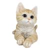 1 Pcs Of Resting Orange Cat Kitten Figurine With Realistic Glass Eyes Decor view 3