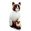 1 Pcs Of Wood Handicrafts Adorable Blue Eyed Cat & Kitten Family Figurine view 1