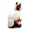 1 Pcs Of Wood Handicrafts Adorable Blue Eyed Cat & Kitten Family Figurine view 2