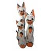 1 Pcs Of Wood Handicraft Polka Orange Cat Family Set Of 3 Figurines 20" H view 1
