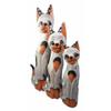 1 Pcs Of Wood Handicraft Polka Orange Cat Family Set Of 3 Figurines 20" H view 2