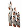 1 Pcs Of Wood Handicraft Polka Orange Cat Family Set Of 3 Figurines 20" H view 3