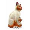 1 Pcs Of Wood Handicrafts Adorable Orange Cat & Kitten Family Figurine view 2
