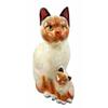1 Pcs Of Wood Handicrafts Adorable Orange Cat & Kitten Family Figurine view 4
