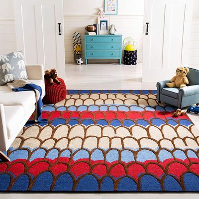 Naz Carpet Kids Collection Wool Area Rug Indian Handmade Arts with 0.5 Inch Thickness (Color Multi 5x5 Feet)