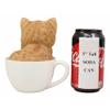 1 Pcs Of Lifelike Orange Cat Teacup Statue 5.75" H With Adorable Glass Eyes view 4