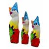 1 Pcs Of Balinese Wood Handicrafts Bright Colors Cat Family Set Of 3 Figurines view 2