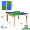 Contender Time-2-Play Kids Activity Play Table, Compatible with Lego Bricks, Extra Sturdy Birch Plywood, 35" W X 31" D, Blue & Green, 18" Legs for Ages 2-4 view 2