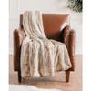 Modern and Contemporary Beautiful Faux Fur Blanket Throw 50 X 65 Size, Shabby Chic, Traditional Style Super Soft Reversible Sherpa Material | All Season Pretty Brown Color Striped Emboss Design view 2