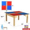 Contender Time-2-Play Kids Activity Play Table, Compatible with Lego Bricks, Extra Sturdy Birch Plywood, 35" W X 31" D, Red & Blue, 16" Legs for Toddlers view 2