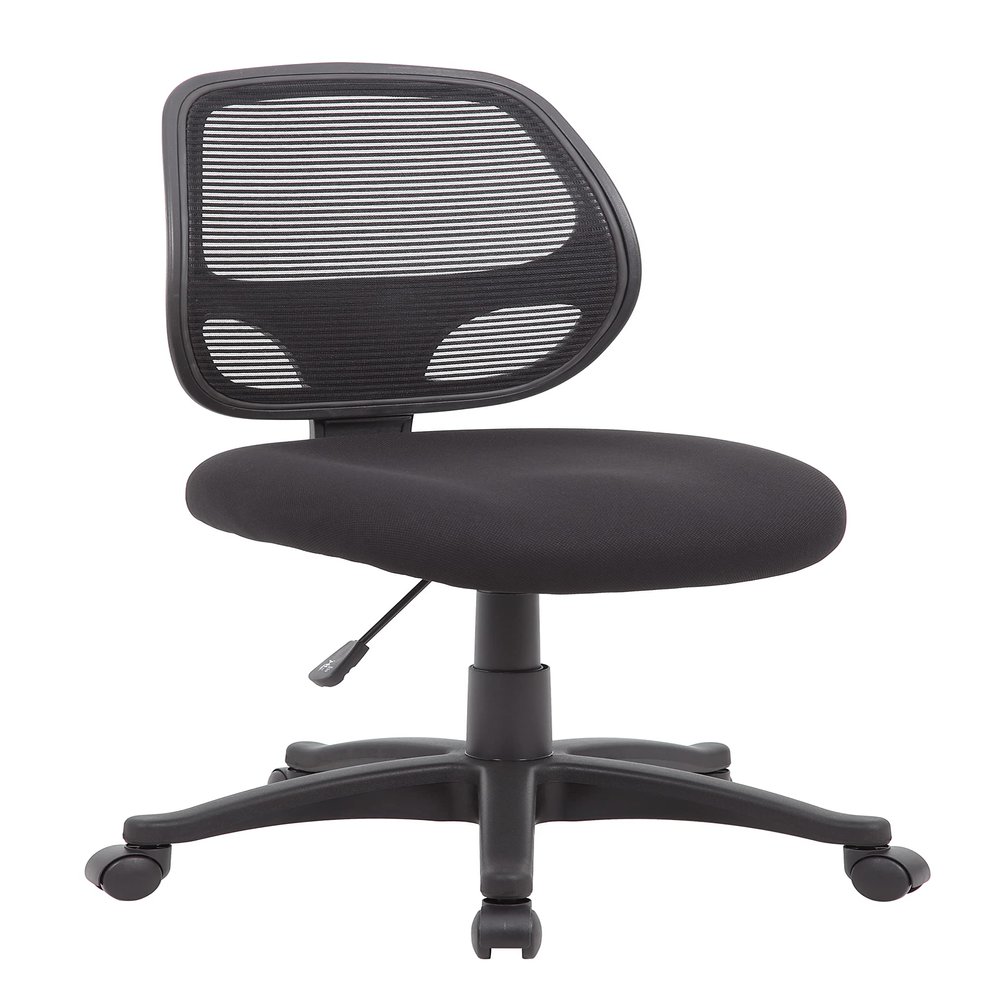 Boss Office Products Commercial Grade Mesh Task Chair with Lumbar Support in Black