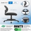 Boss Office Products Commercial Grade Mesh Task Chair with Lumbar Support in Black view 4