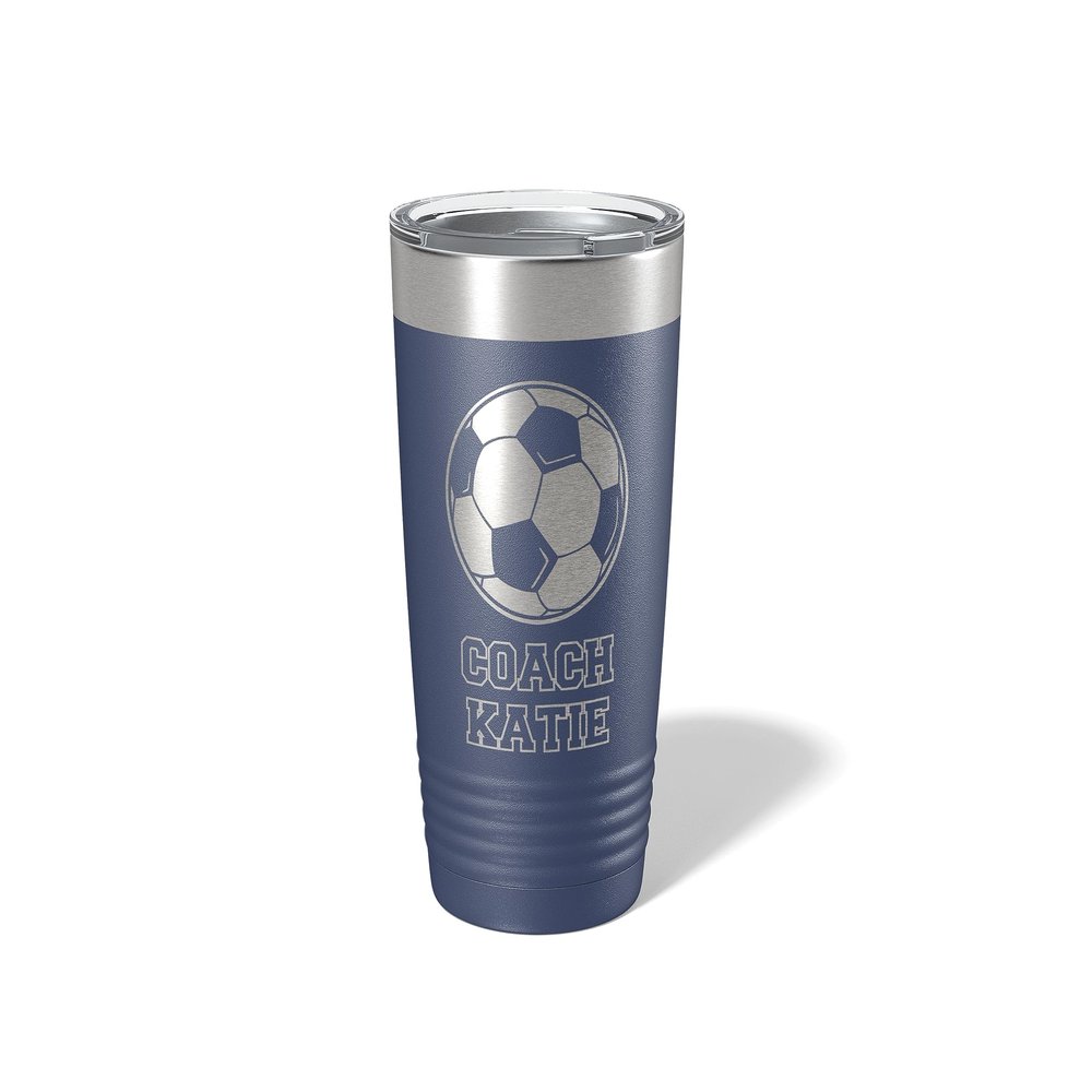 Alterd Industries Soccer Coach Gift - Soccer Coach Gifts Tumbler | soccer coach gifts for men | Girls Soccer Coach Gifts | Soccer coach ideas (Soccer, Navy, 20oz Tumbler)