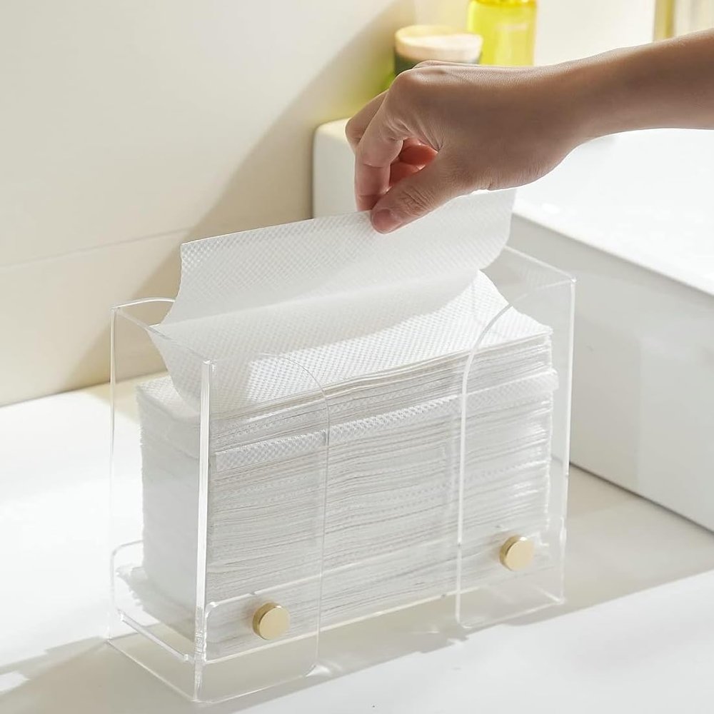 Paper Towel Dispenser Countertop Acrylic: Clear Paper Towel Holder Napkin Holder - Folded Guest Towel Storage - Suitable for Z-fold, C-fold or Multi-Fold Paper Towels