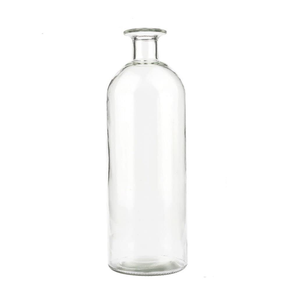 Glass Bud Vase, Minimalist Clear Small Glass Vase for Home Decor Centerpieces, Cute Flower Vases for Wedding, Table Decor(L,Transparent)