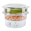Classic Cuisine Food Steamer and Rice Cooker in one, Two-Tier Food Steamer for Healthy Meals anytime, cooks Vegetables, Fish, Dumplings, Eggs and more, 6.3 QT, Clear view 1
