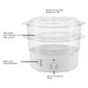 Classic Cuisine Food Steamer and Rice Cooker in one, Two-Tier Food Steamer for Healthy Meals anytime, cooks Vegetables, Fish, Dumplings, Eggs and more, 6.3 QT, Clear view 3