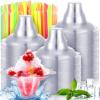 4 oz Snow Cone Cup with Straws Cute Reusable Flower Shaped Ice Cream Snacks Cup Plastic Leakproof Easy Hold Ice Bowl with Snow Cone Straws for Birthday Wedding Summer Picnic Holiday Party(50 Set) view 1
